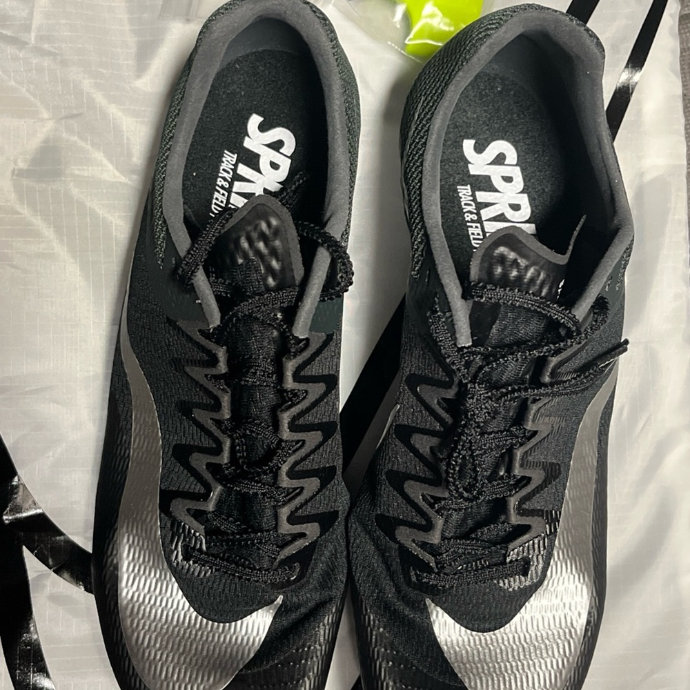 Nike Men’s Zoom Rival Sprinter Track Spikes Black Silver DC8753-001 NEW - Picture 2 of 6